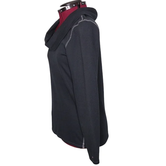 Tommy Hilfiger size L/G black cowl collar long sleeve thermal top, shirt - Picture 4 of 6